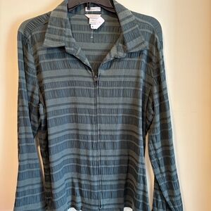 Christopher & Banks Teal Patterned Blouse